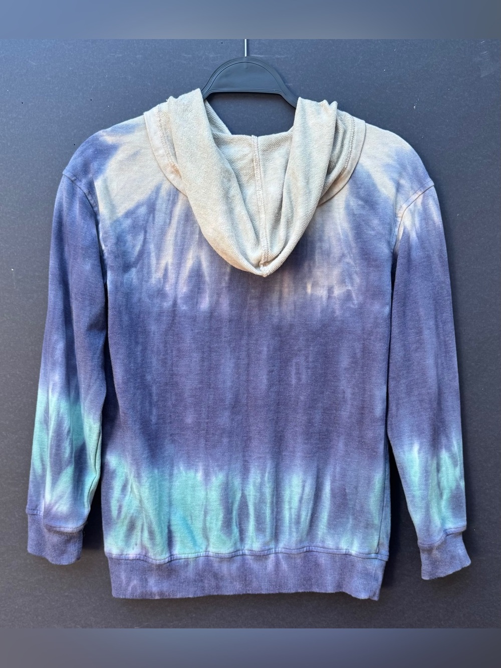5th & Ryder Tie-Dye Hooded Sweatshirt - Blue Green Tan size L